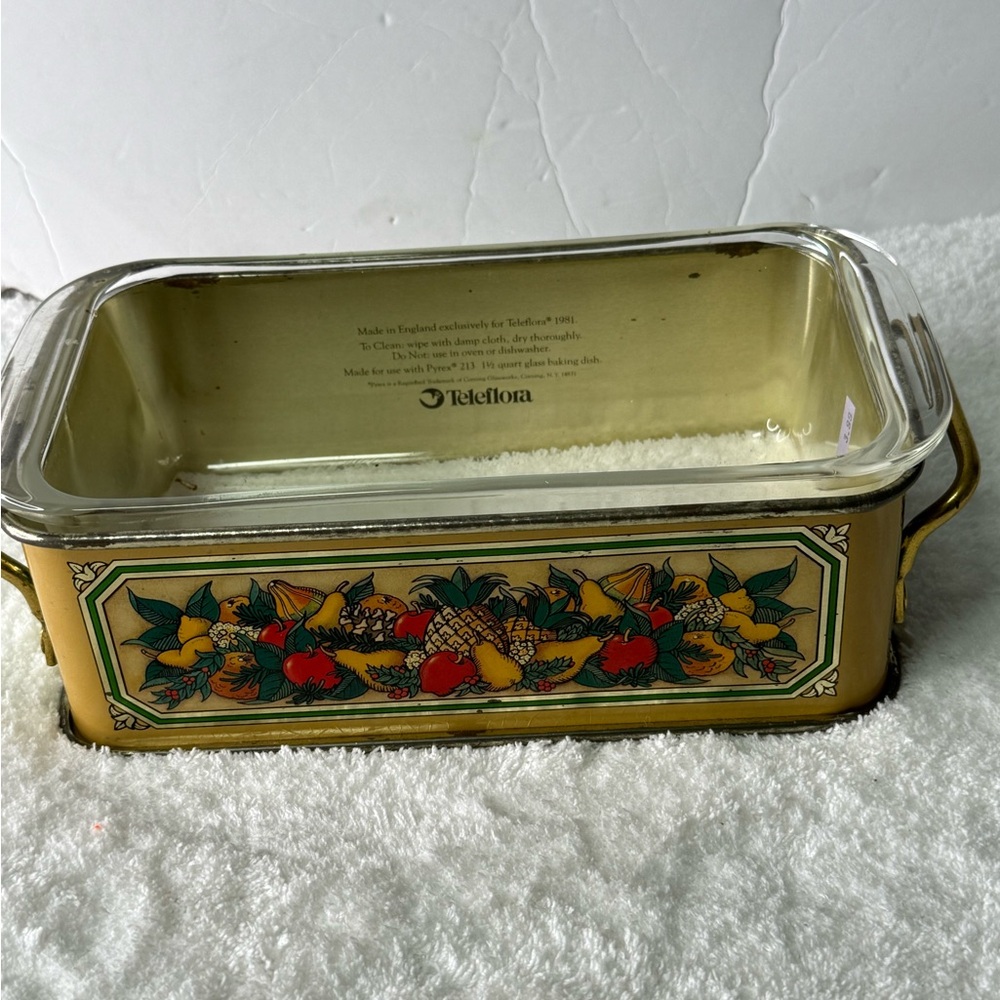 Vintage Pyrex Teleflora Design Baking Dish